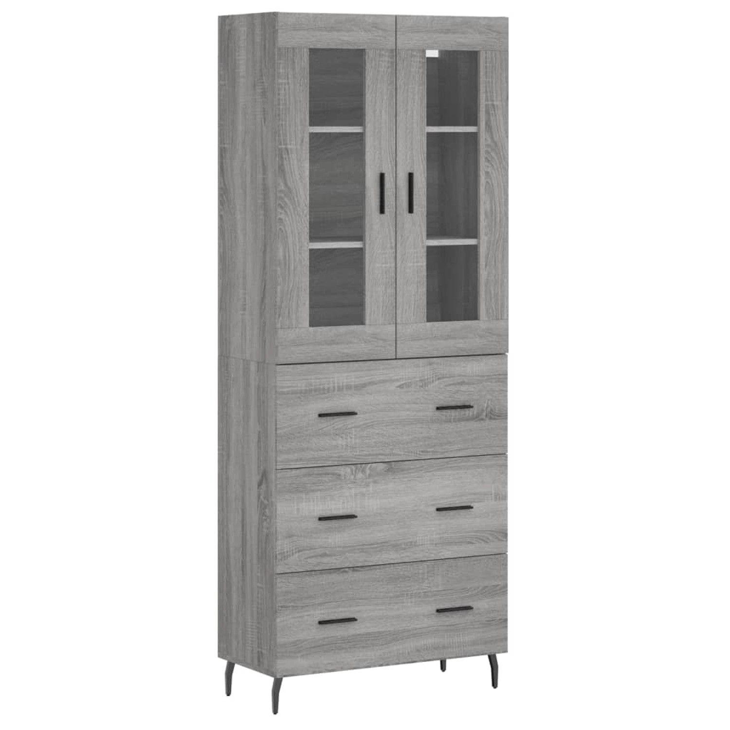 vidaXL Highboard Grau Sonoma 69,5x34x180 cm Holzwerkstoff 3198423 günstig online kaufen