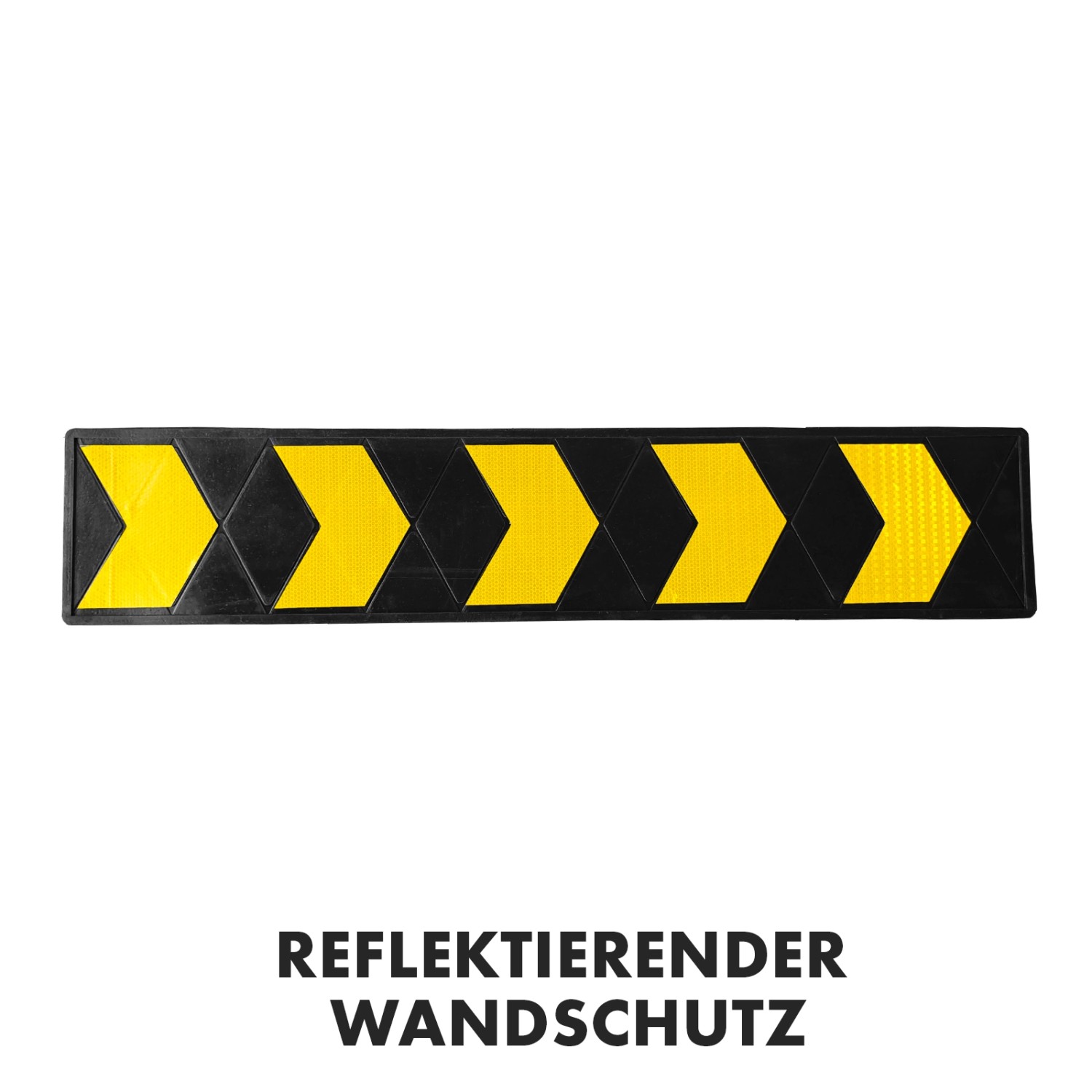 KARAT Wandschutz Aoraki, Rammschutz für Garage/Parkhaus, 100x20x1 cm, schwarz-gelb mit reflektierenden Pfeilen.