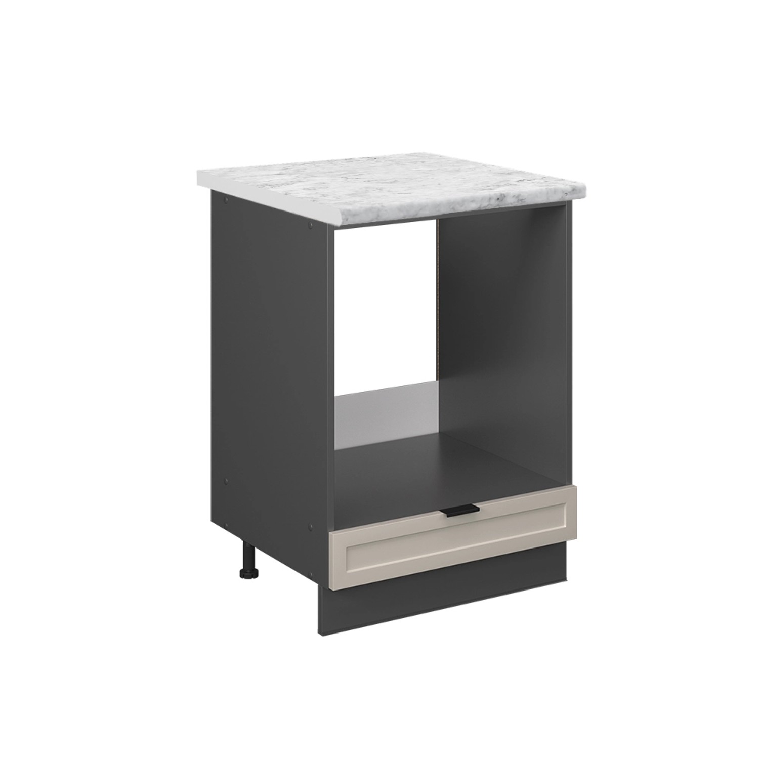 Vicco Herdumbauschrank Fame-Line Herdschrank GrauBeige 60 cm AP Marmor mit günstig online kaufen