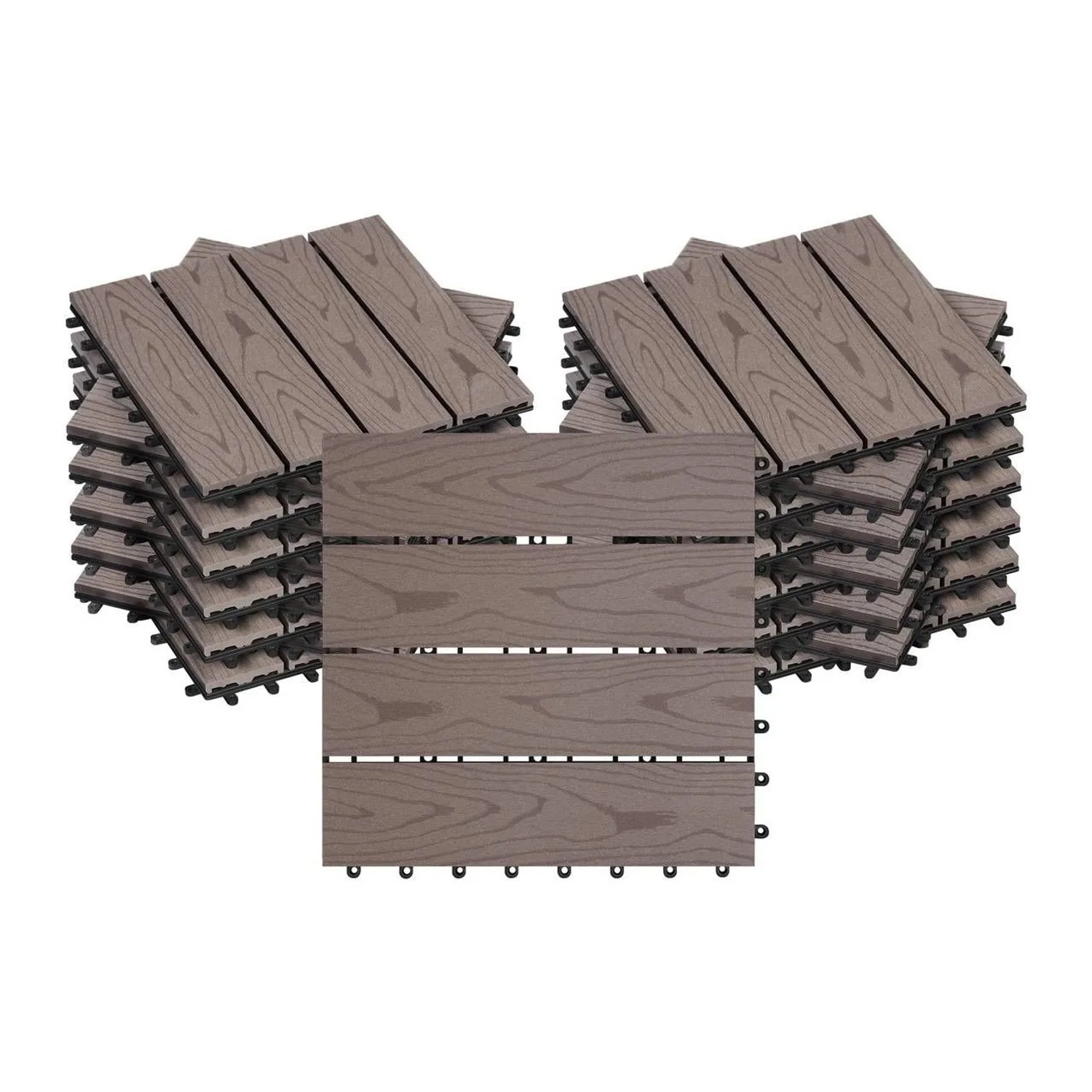 WOLTU WPC Terrassenfliesen Holzoptik 22 Stück/2 m² Braun