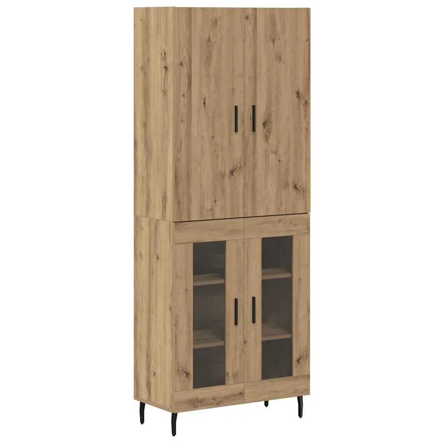 vidaXL Highboard 2-Tlg Altholz Engineered Wood und Glas 3403184 günstig online kaufen