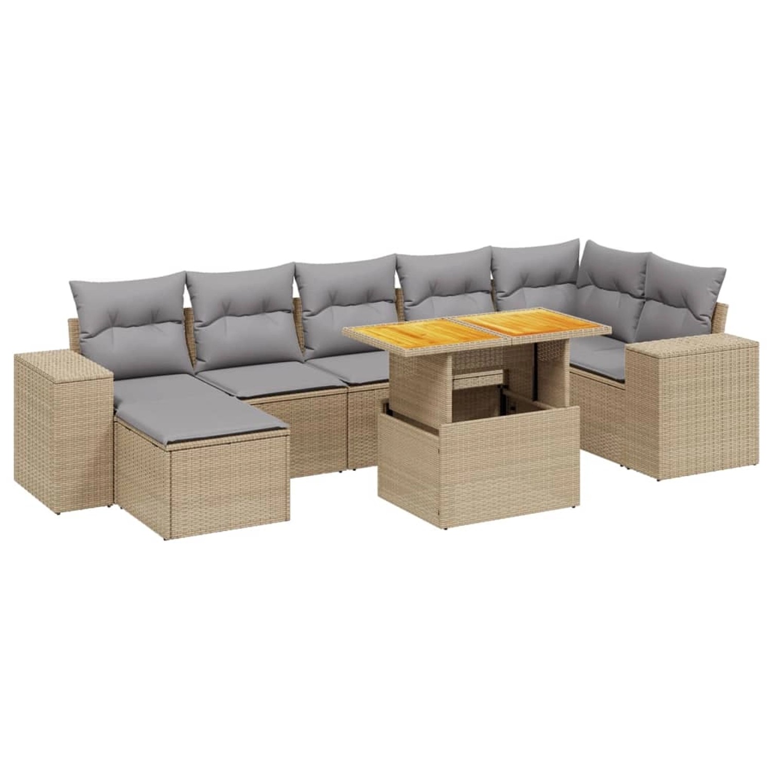 vidaXL 8-tlg Garten-Sofagarnitur mit Kissen Beige Poly Rattan Modell 267 günstig online kaufen