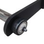 Detailaufnahme: Schwarzer, faltbarer Cougar Airhockey Tisch Icing XL mit Rollen.
