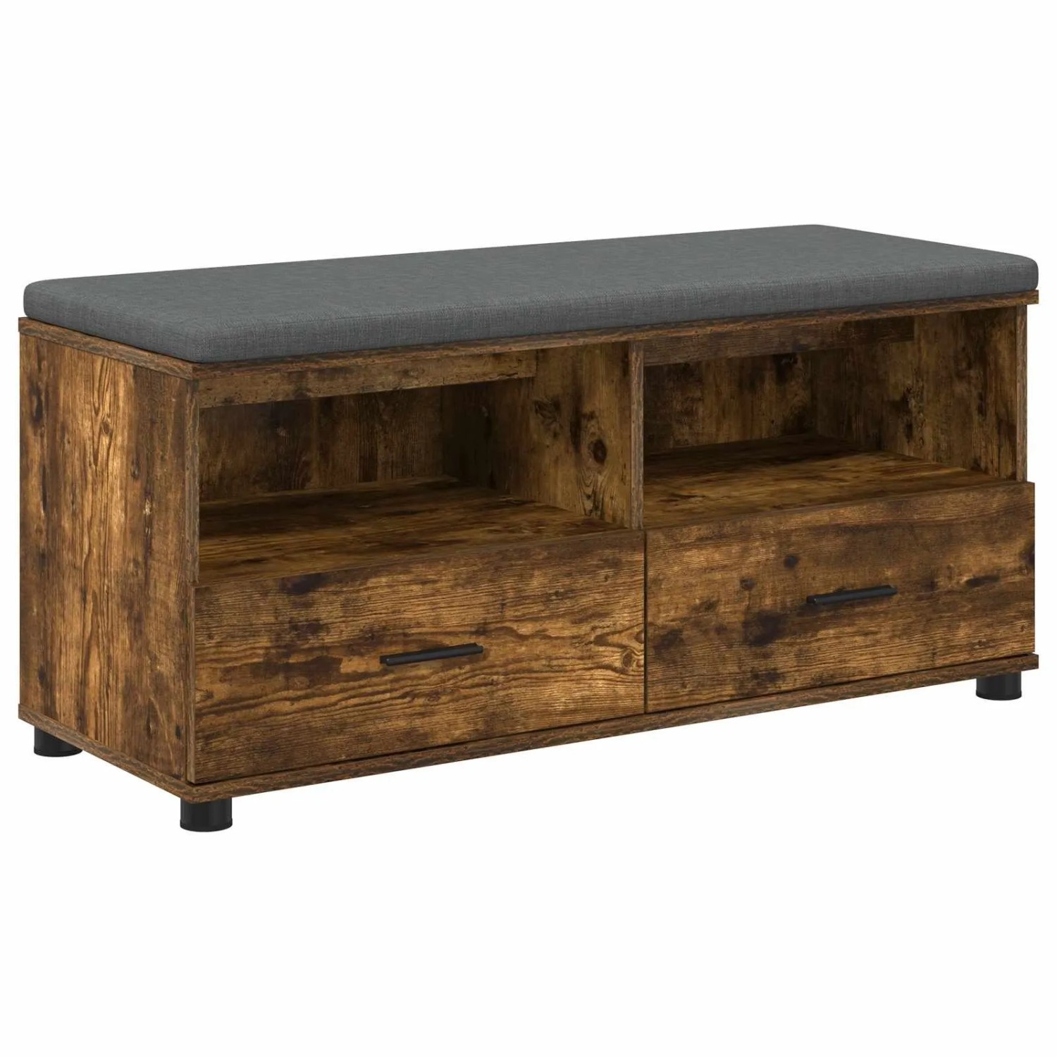 vidaXL Flurbank mit Kissen Geräucherte Eiche 100 x 38 x 46 cm 891468