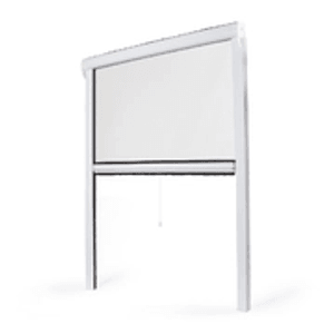 Weißes Avosdim Insektenschutzrollo für Fenster, 100x160cm, aus PVC.