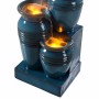 Teamson Home Gartenbrunnen mit 4 Stufen, Solar und LED in Blau. Dekorative Kaskade für den Garten.