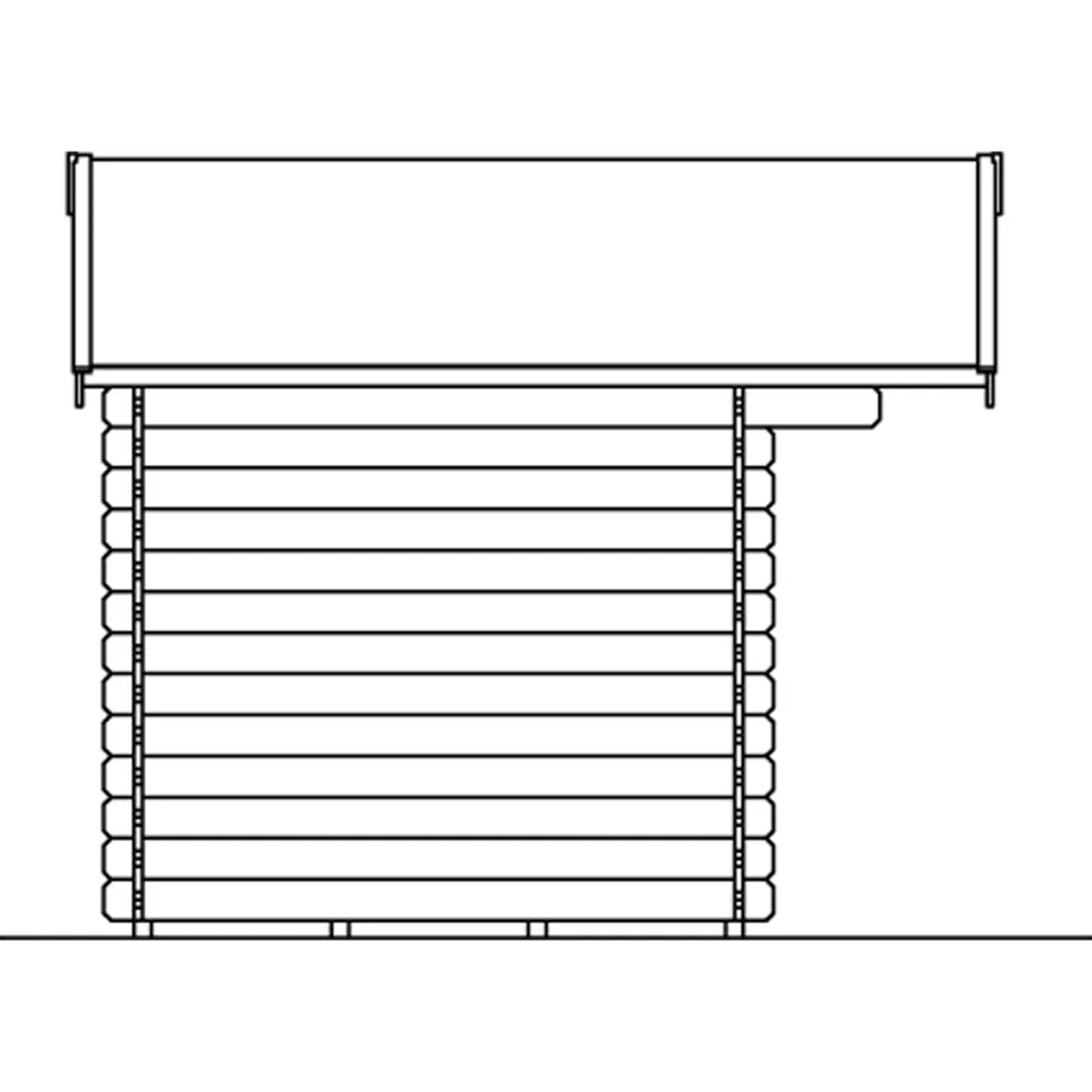 Skizze Skan Holz Gartenhaus Como 1 Natur, 300x200cm, Holz-Gartenhaus mit Satteldach.
