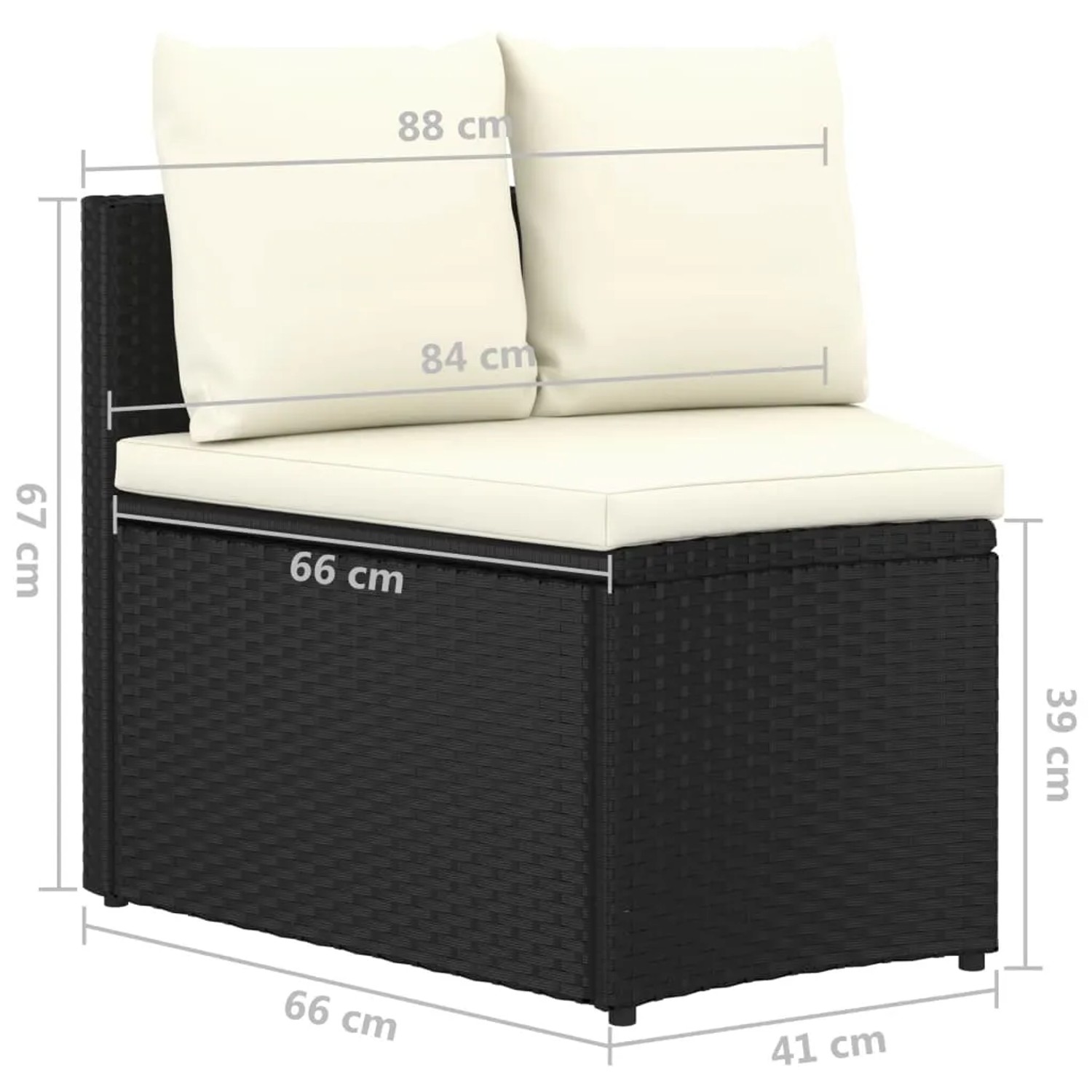 vidaXL Garten-Sofagarnitur, 7-tlg., Poly Rattan schwarz mit Auflagen. Gartenmöbel für entspannte Stunden im Freien.