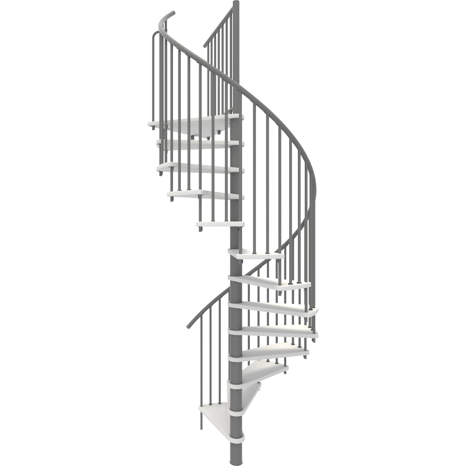 Minka Spindeltreppe Spiral Smart Weiß Grau Ø140 cm Geschoßhöhe bis 305,5 cm