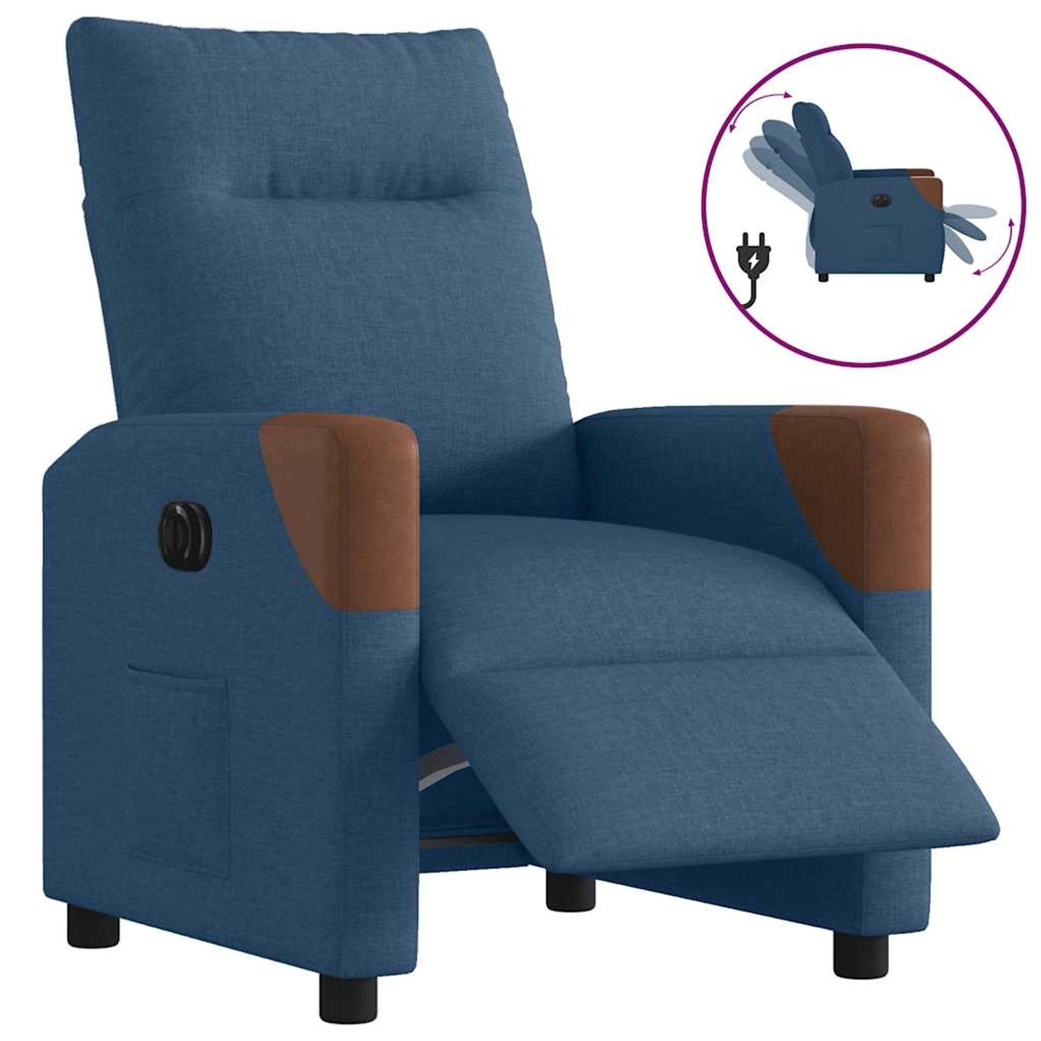 vidaXL Relaxsessel Elektrisch Blau Stoff 3323996 günstig online kaufen