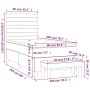 vidaXL Boxspringbett hellgrau (90x200 cm) mit Matratze und Bank, Stoffbezug.