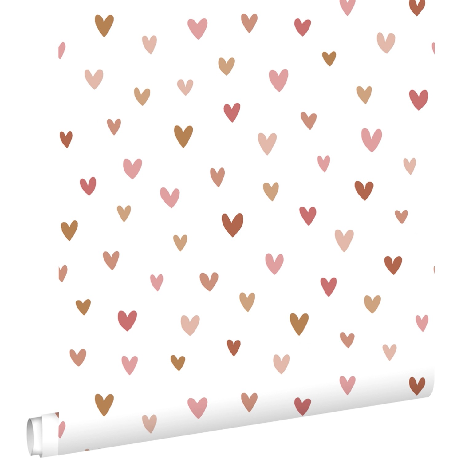 ESTAhome Tapete Herzchen Terrakotta und Rosa 53 cm x 10.05 m günstig online kaufen