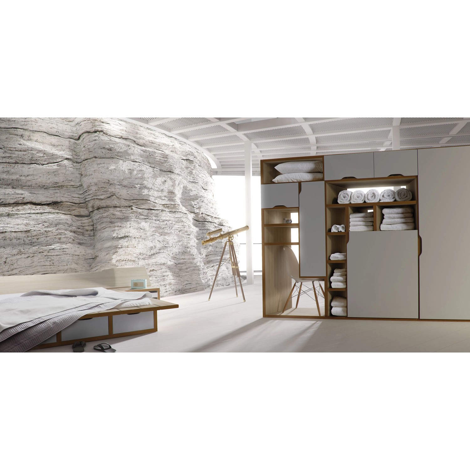 Dekorative, weiße Spanplatte (140x103x1,6 cm) für Möbel- und Innenausbau.