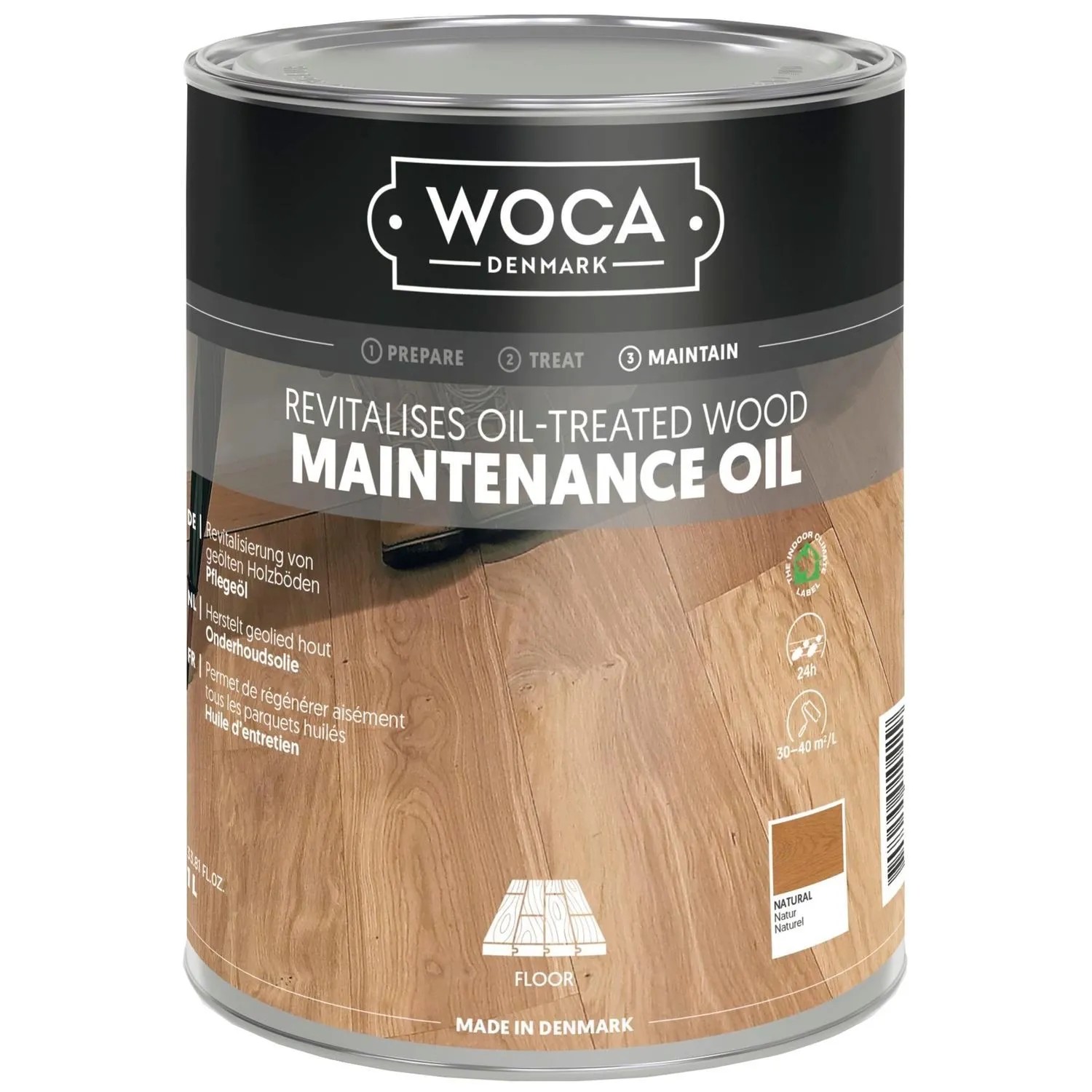Woca Pflegeöl für Holzböden Geölt Holzbodenpflege 2,5, Natur