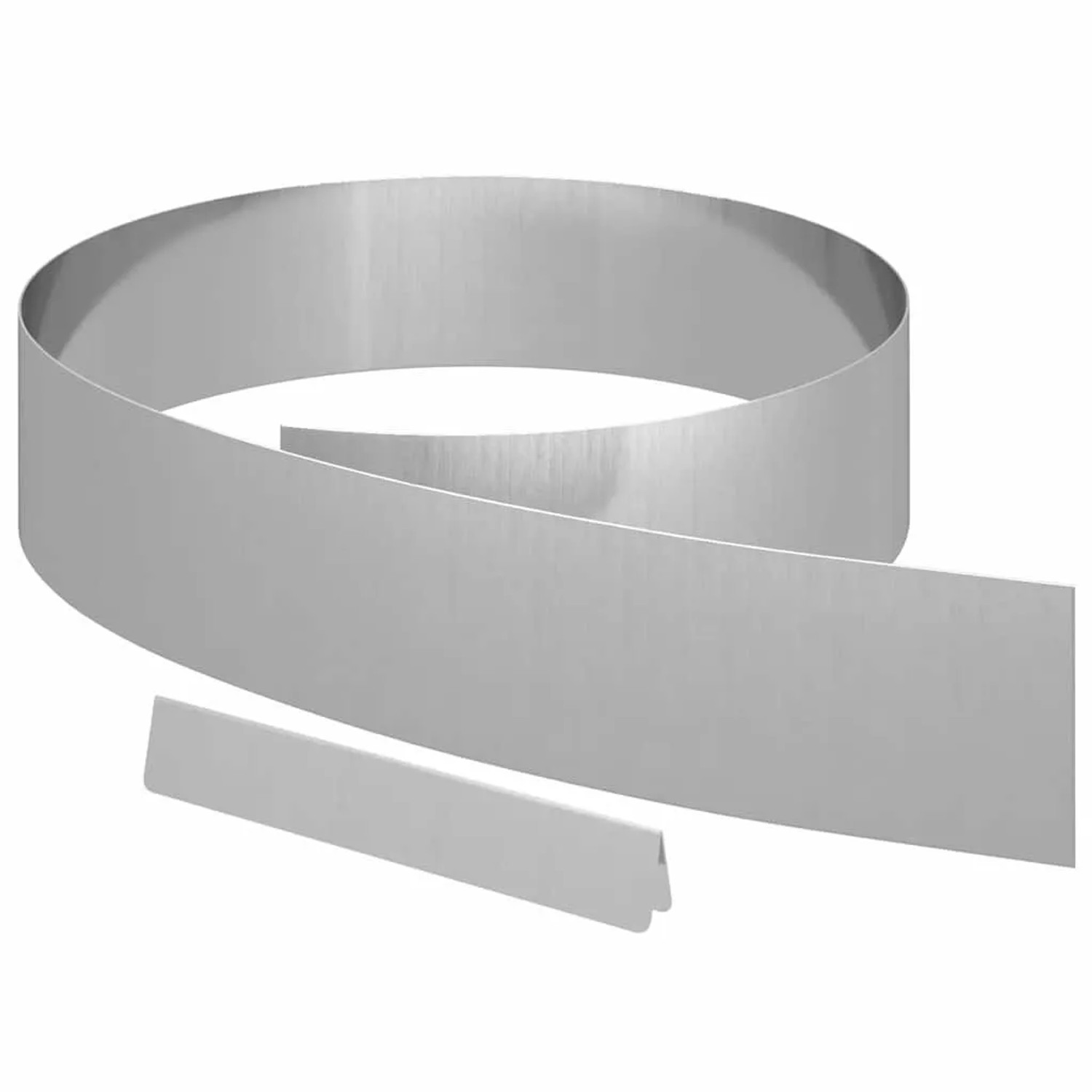 vidaXL Raseneinfassung Silber 450 x 0,05 x 15 cm Verzinkter Stahl 868024