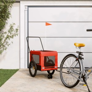 vidaXL Fahrradanhänger Hunde Orange und Schwarz Oxford-Gewebe & Eisen 93942