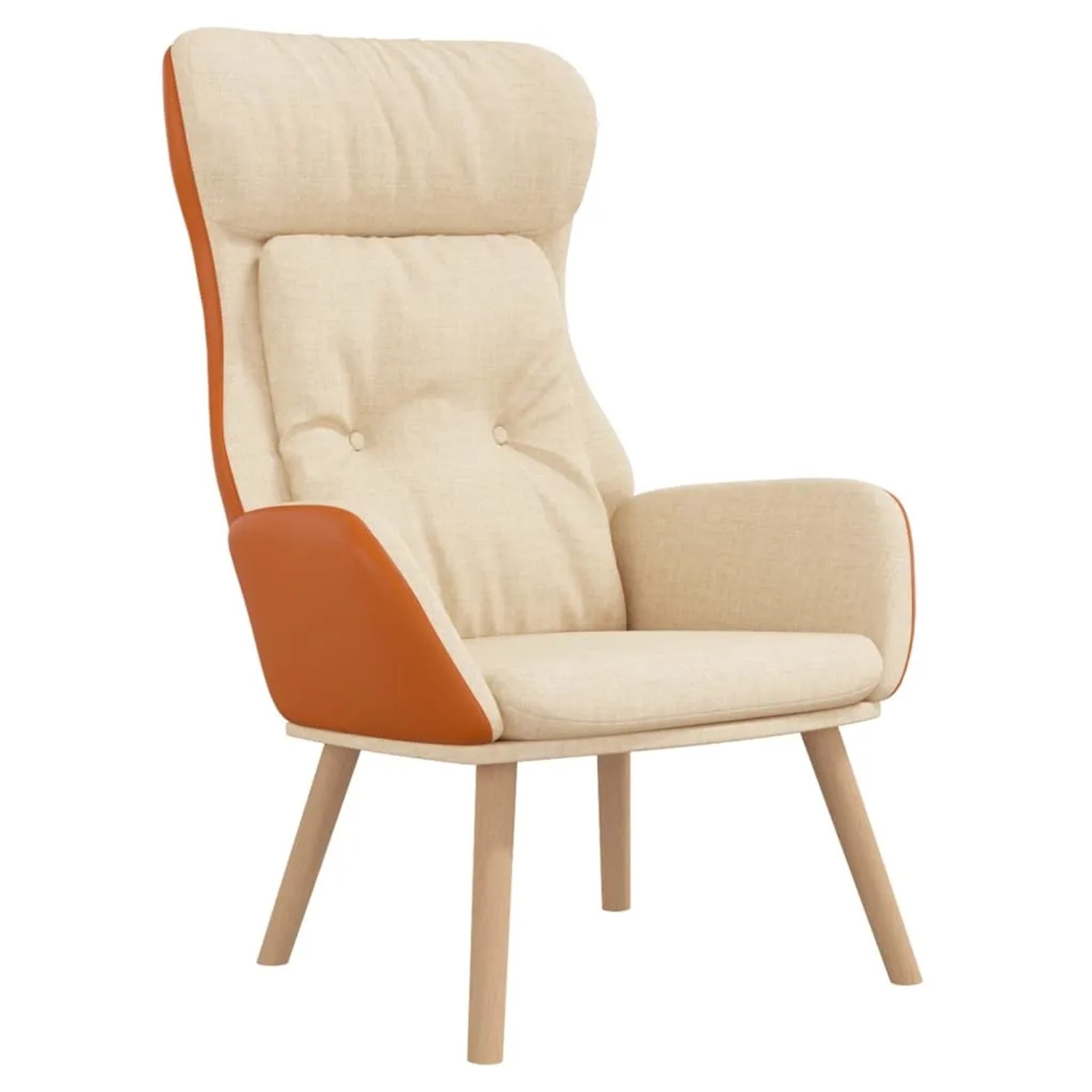 vidaXL Relaxsessel Creme Stoff und PVC 341303