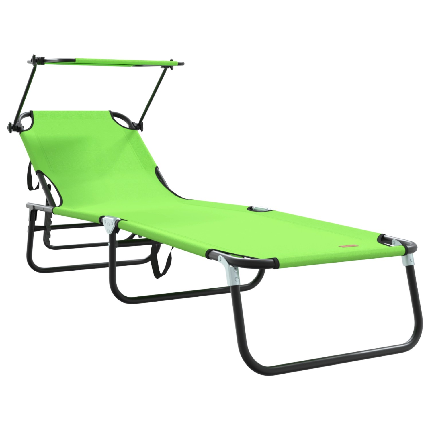 vidaXL Klappbare Sonnenliege mit Sonnendach Grüne 600D Oxford Stoff 4200313 günstig online kaufen