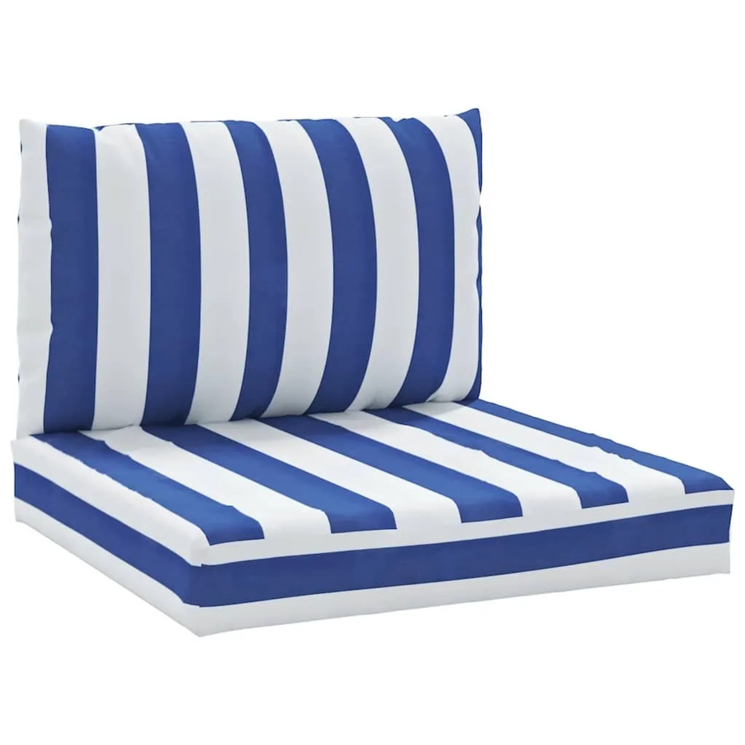 vidaXL Palettenkissen 2 Stk Blau & Weiß Gestreift Oxford-Gewebe 361766