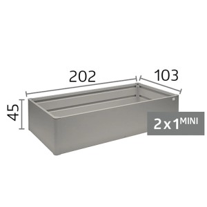 Biohort Metall-Hochbeet Mini, Quarzgrau-Metallic, mit Maßen 202x103x45 cm. Ideal für Gemüse und Kräuter.
