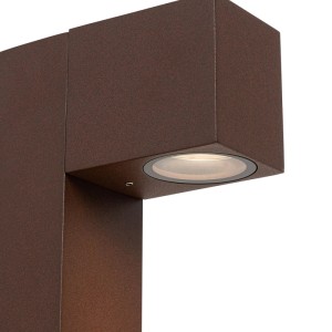 Industrielle, rostbraune QAZQA Außenlampe Baleno, 65 cm hoch, IP44-geschützt.