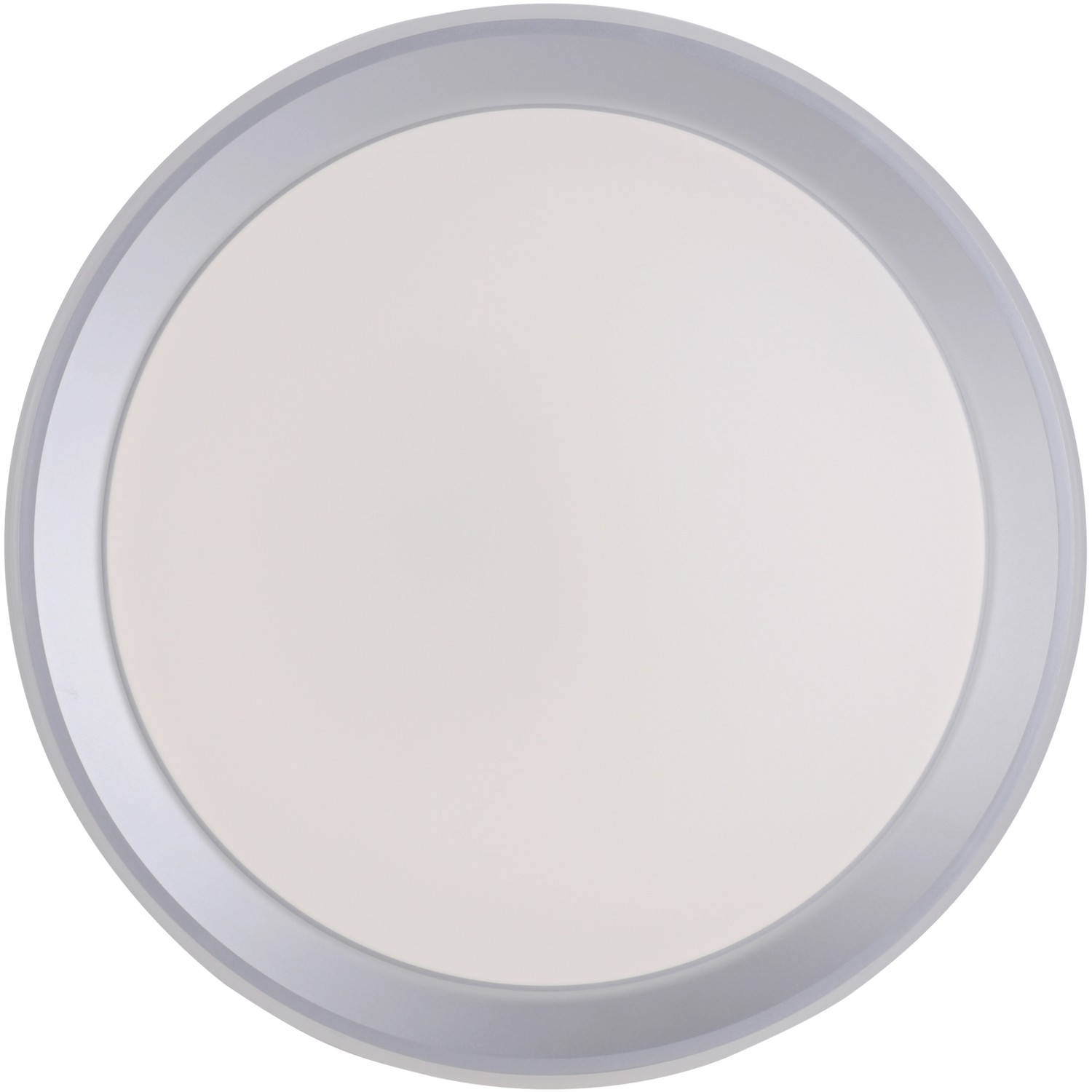 Runde LED-Deckenleuchte LolaSmart-Leni in Silber, Durchmesser 51 cm.