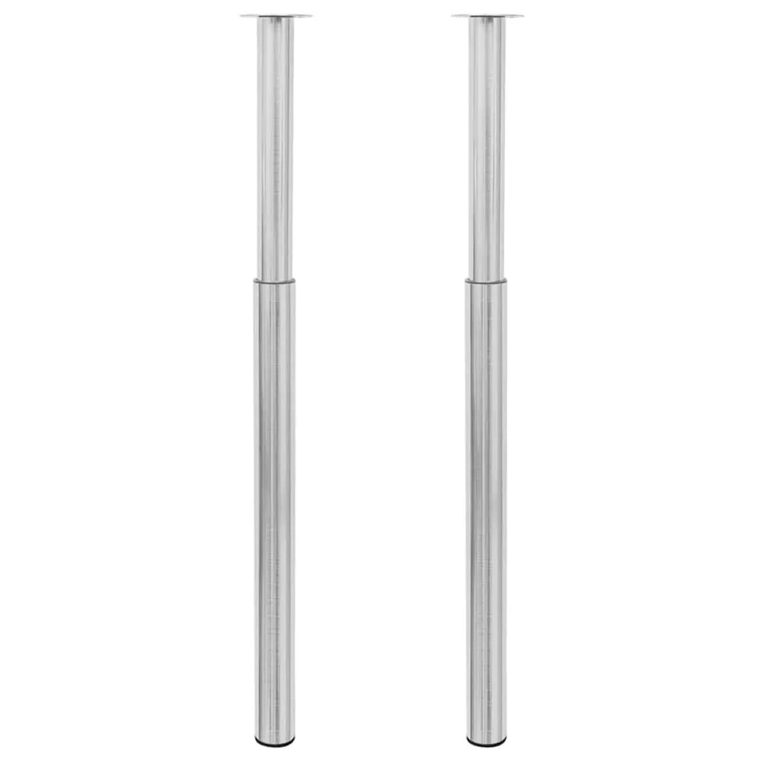 vidaXL 2 x Teleskopfuß Stützfuß Tischbein Edelstahl 710mm-1100mm 242152
