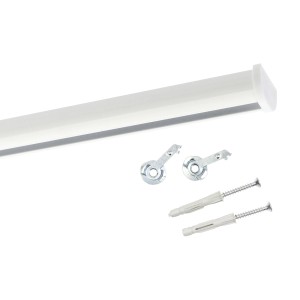 Deco-Raum Gardinenschiene nach Maß 1-Lauf Round Weiß 390cm