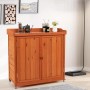 Costway Gartenschrank Holz Lagerschrank Garten 98,5x48x100cm_2