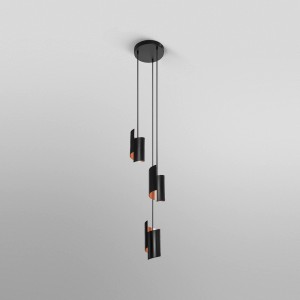 Schwarze Ledvance Smart+ WiFi Pendelleuchte Decor Twist, Hängeleuchte mit drei Leuchten.