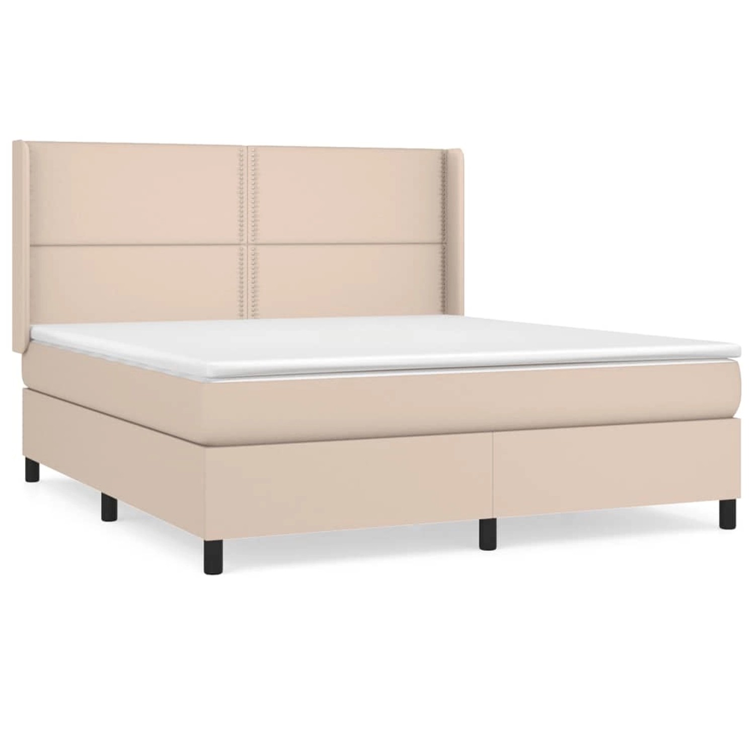 vidaXL Boxspringbett mit Matratze Cappuccino-Braun 180x200 cm Kunstleder 31 günstig online kaufen