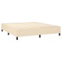 Cremefarbenes vidaXL Boxspringbett 180x200 cm mit Lattenrost und schwarzen Füßen.
