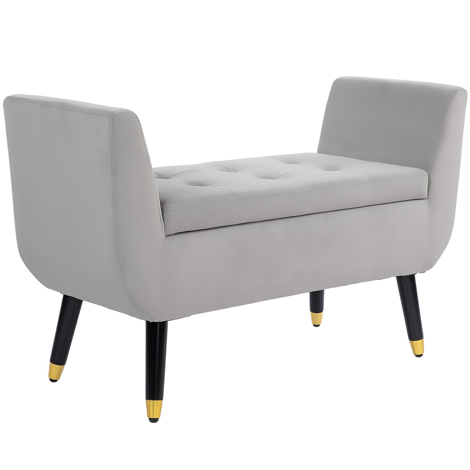 Thumbnail - HOMCOM Sitzbank Polyester Schaumstoff Hellgrau 107B x 42T x 65H cm