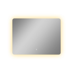 Aica Sanitär Badspiegel 80x60 cm Spiegel mit LED Beleuchtung Touch Wandschalter Beschlagfrei Drei Lichtfarbe Dimmbar Memory Neutral-Warm-Kaltweiß