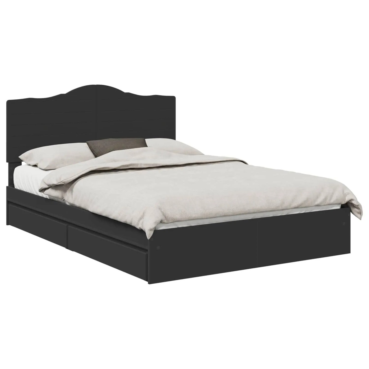vidaXL Stauraumbett Schwarz 150 x 200 cm Holzwerkstoff 3413493 günstig online kaufen