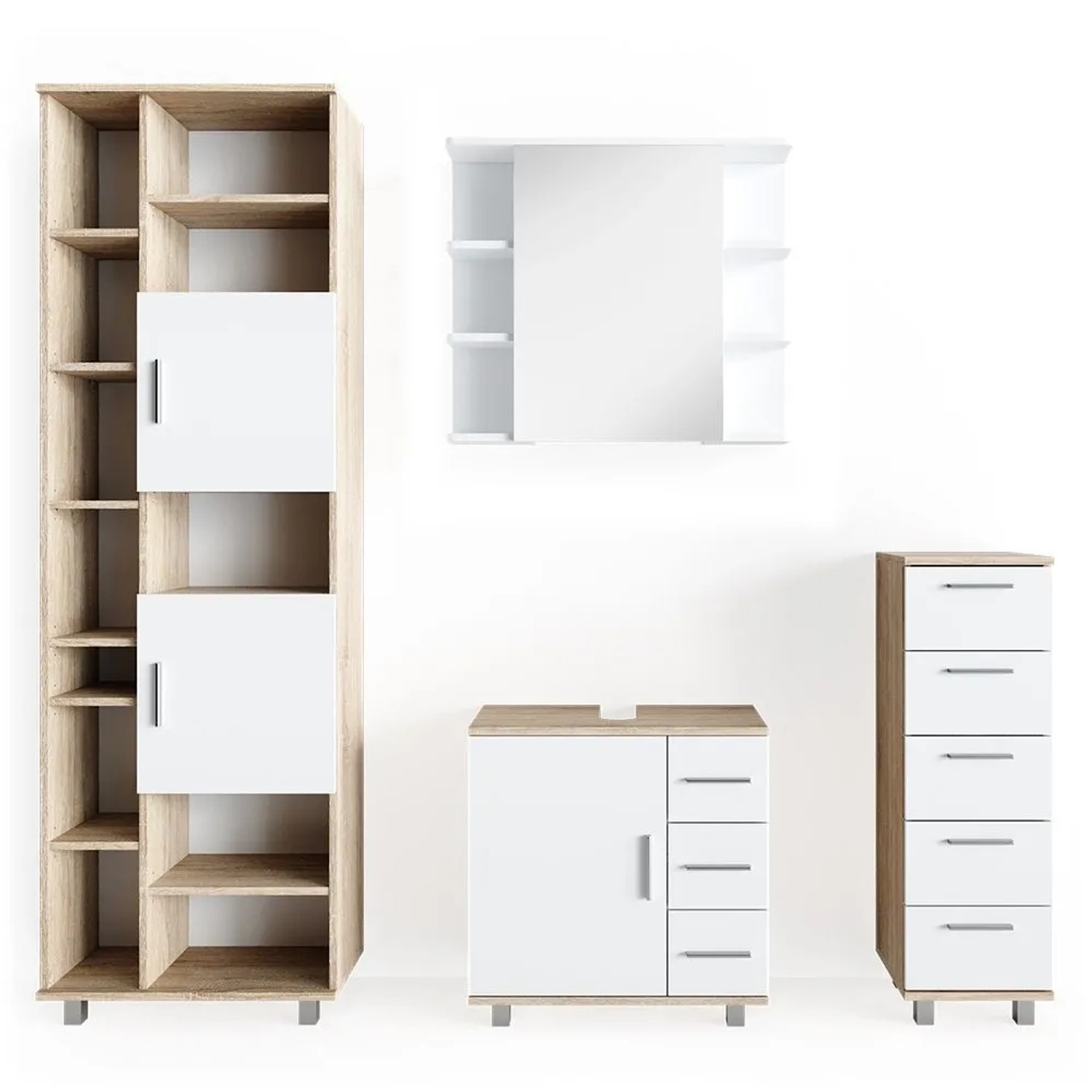 Vicco Badmöbel-Set Ilias Sonoma 60 x 61 4-teilig