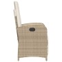 Beige vidaXL Bistro-Stuhl aus Polyrattan mit Kissen, Teil eines 3-tlg. Gartenmöbel-Sets.