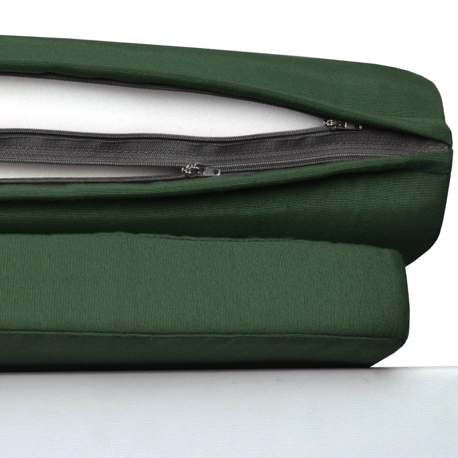 Beautissu Loftlux DC Deckchair Auflage, 175x45cm, dunkelgrün, mit Reißverschluss.