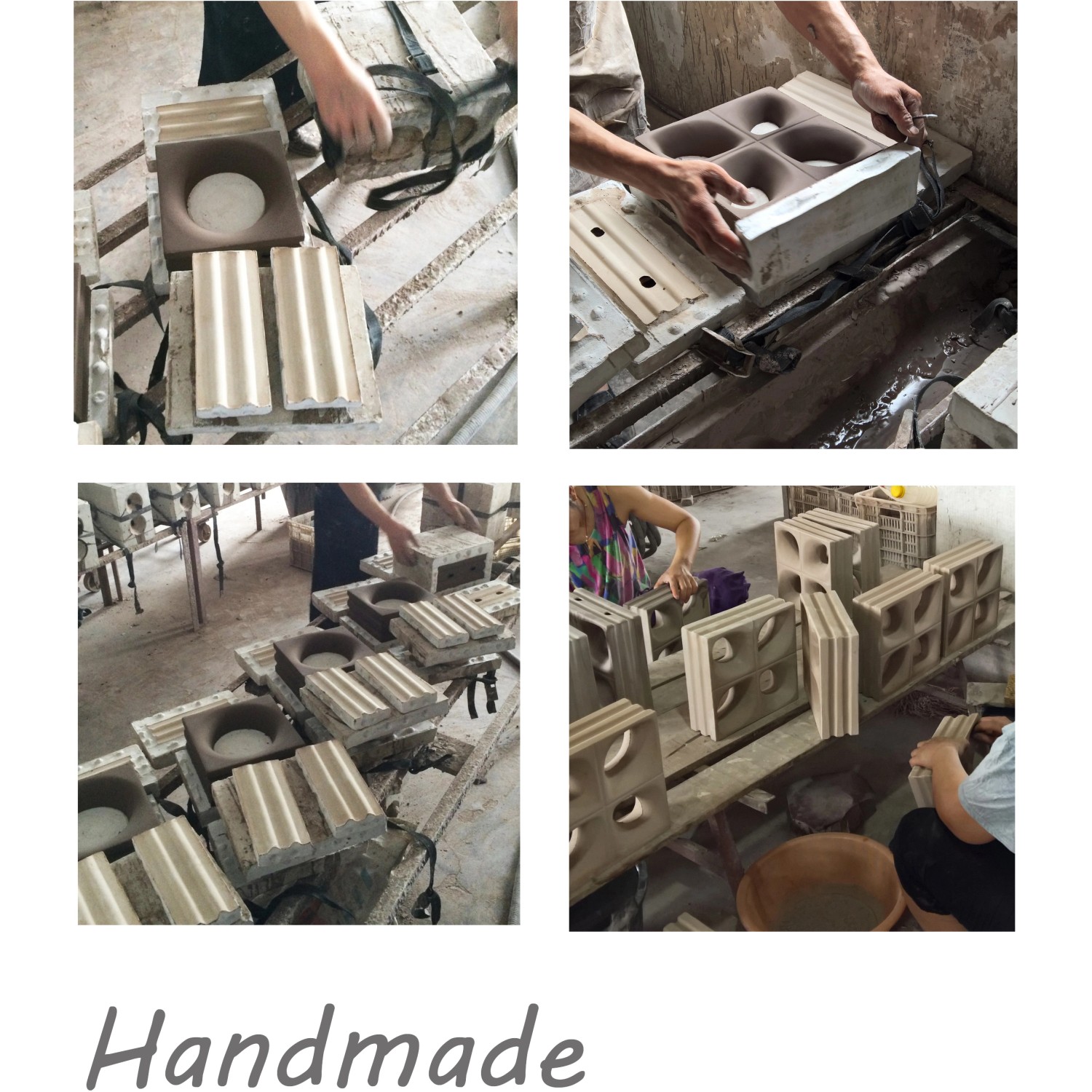 Handgefertigte Keramiksteine Style'n Art. Deko Loop rot, Herstellungsprozess.