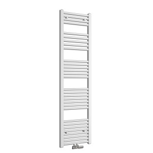 Weißer Emke Badheizkörper/Handtuchwärmer (160x40cm, 547W) mit horizontalen Heizrohren.