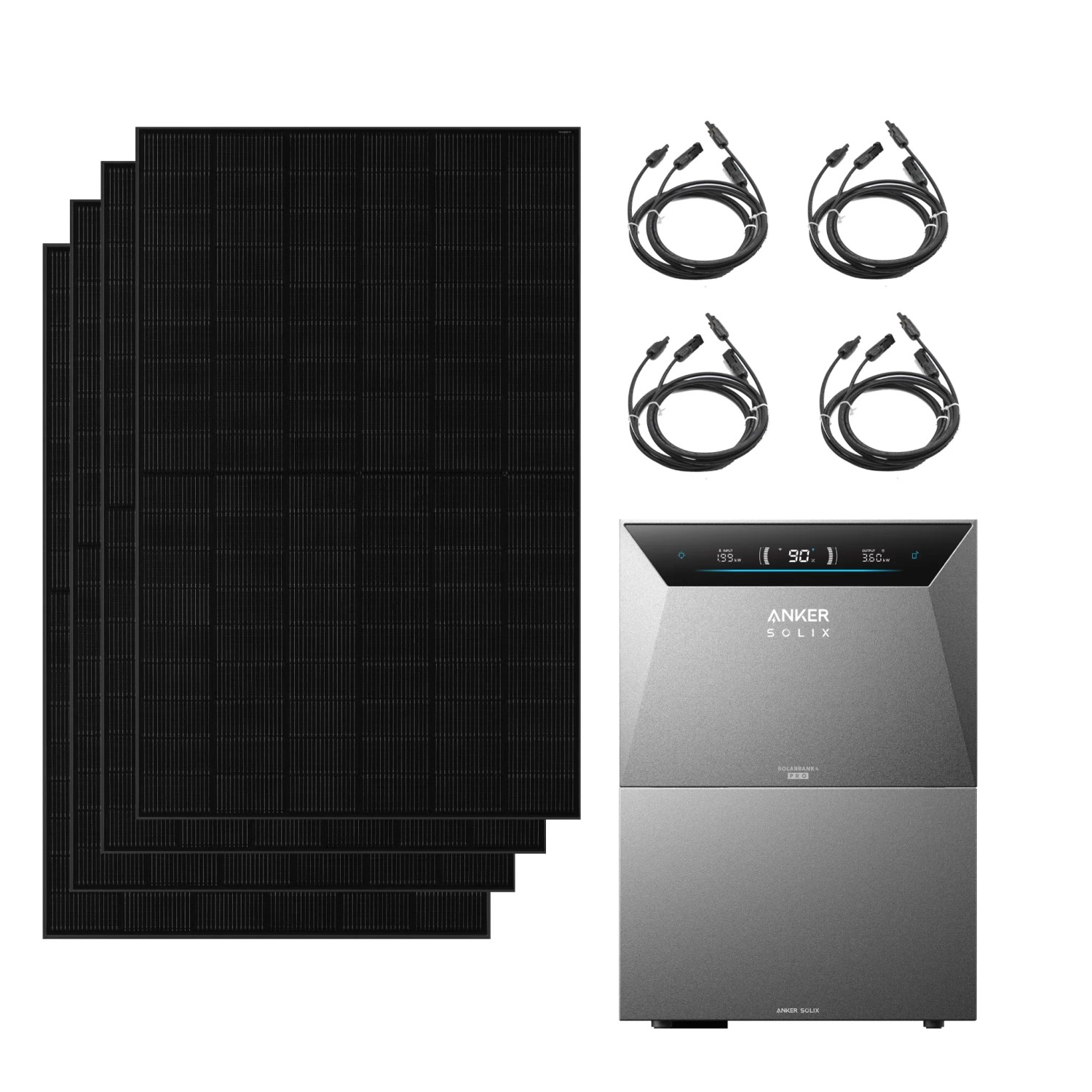 Anker SOLIX Solarbank 4 E5000 Pro Mit 2000W Bifaziale Solarmodule mit 1 BP5000 Erweiterungsakku