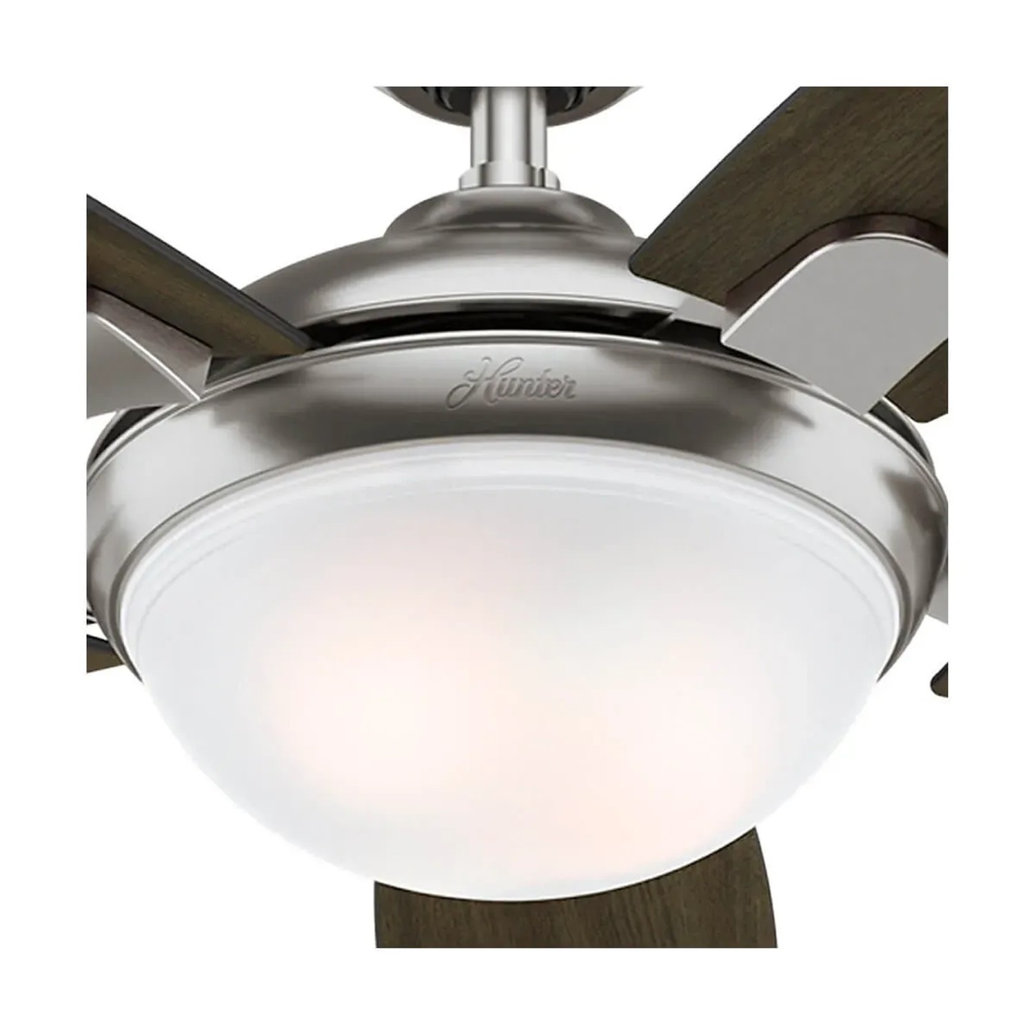 HUNTER Deckenventilator Contempo, 132 cm, Nickel gebürstet, mit Licht und Fernbedienung.