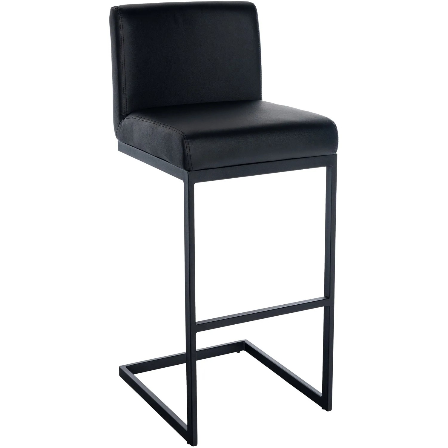 DELUKE Barhocker GANOR Kunstleder Schwarz 43x53x104cm Barstuhl Mit Lehne Tresenhocker Tresenstuhl