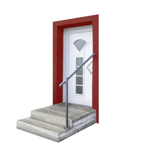 Treba Eingangsgeländer GE6 Edelstahl, Bodenmontage für sicheren Hauseingang.