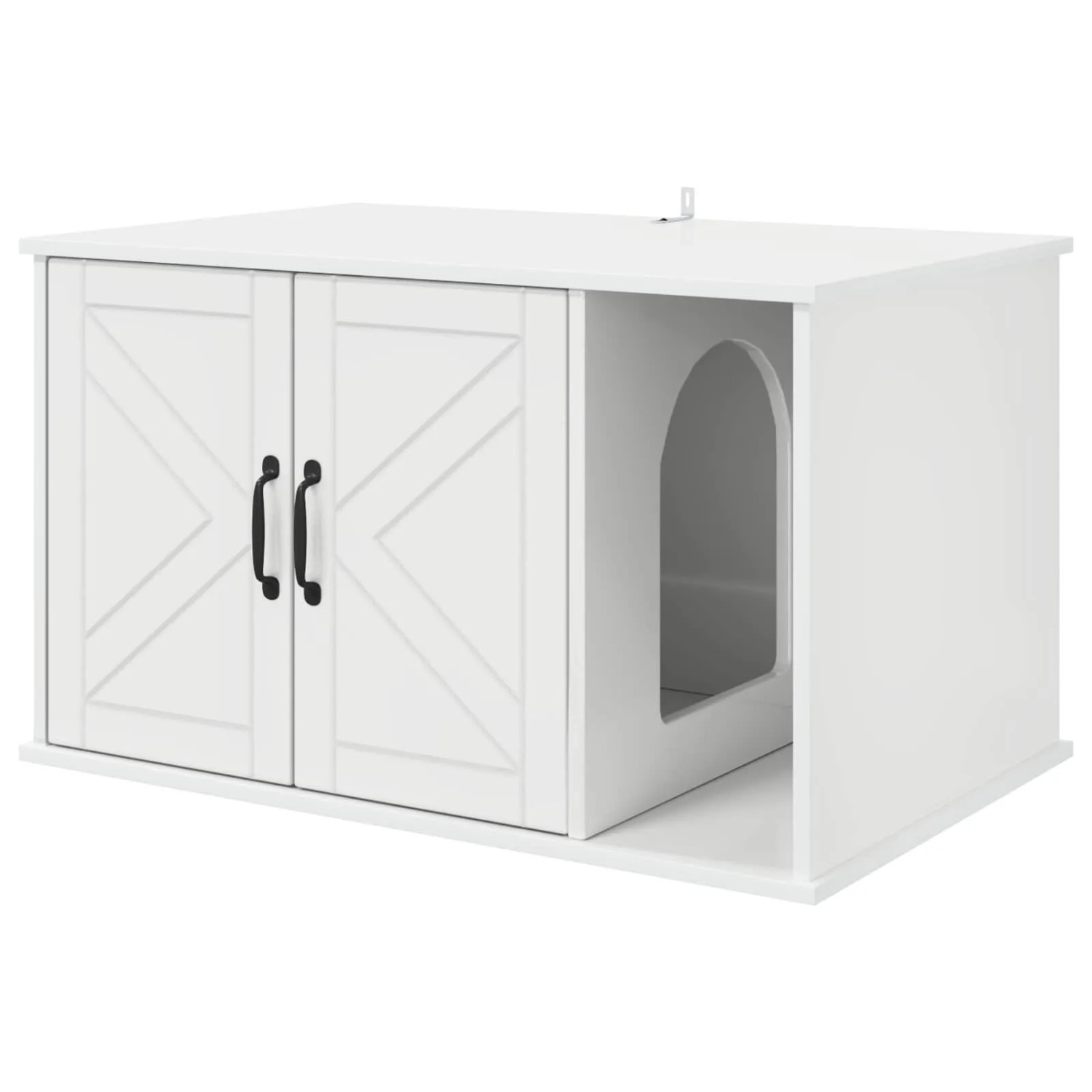 vidaXL Katzenhaus Glänzend Weiß 85 x 55 x 50 cm Holzwerkstoff 8000738