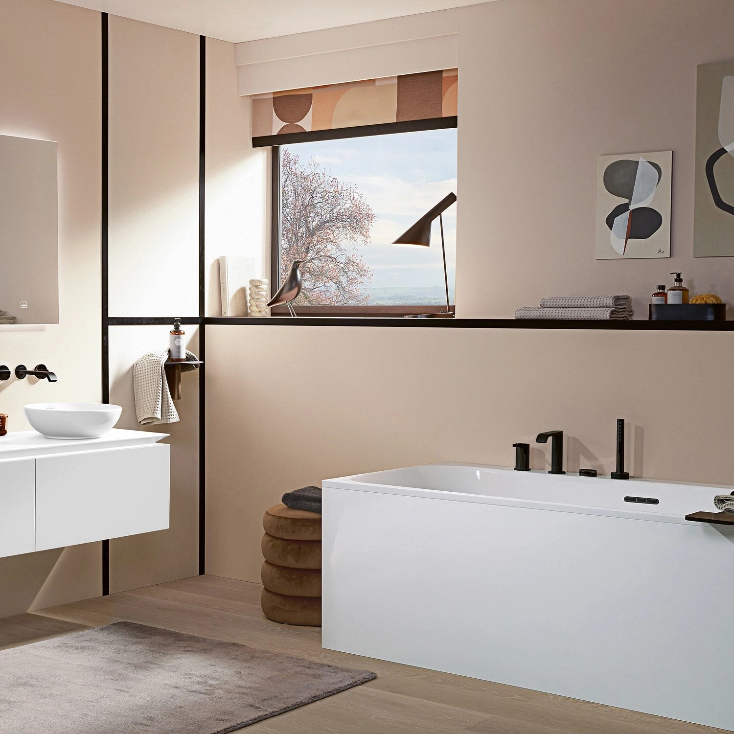 Villeroy & Boch Rechteckwanne Loop & Friends Square Duo, 170x75 cm, Weiß Alpin im Badezimmer.