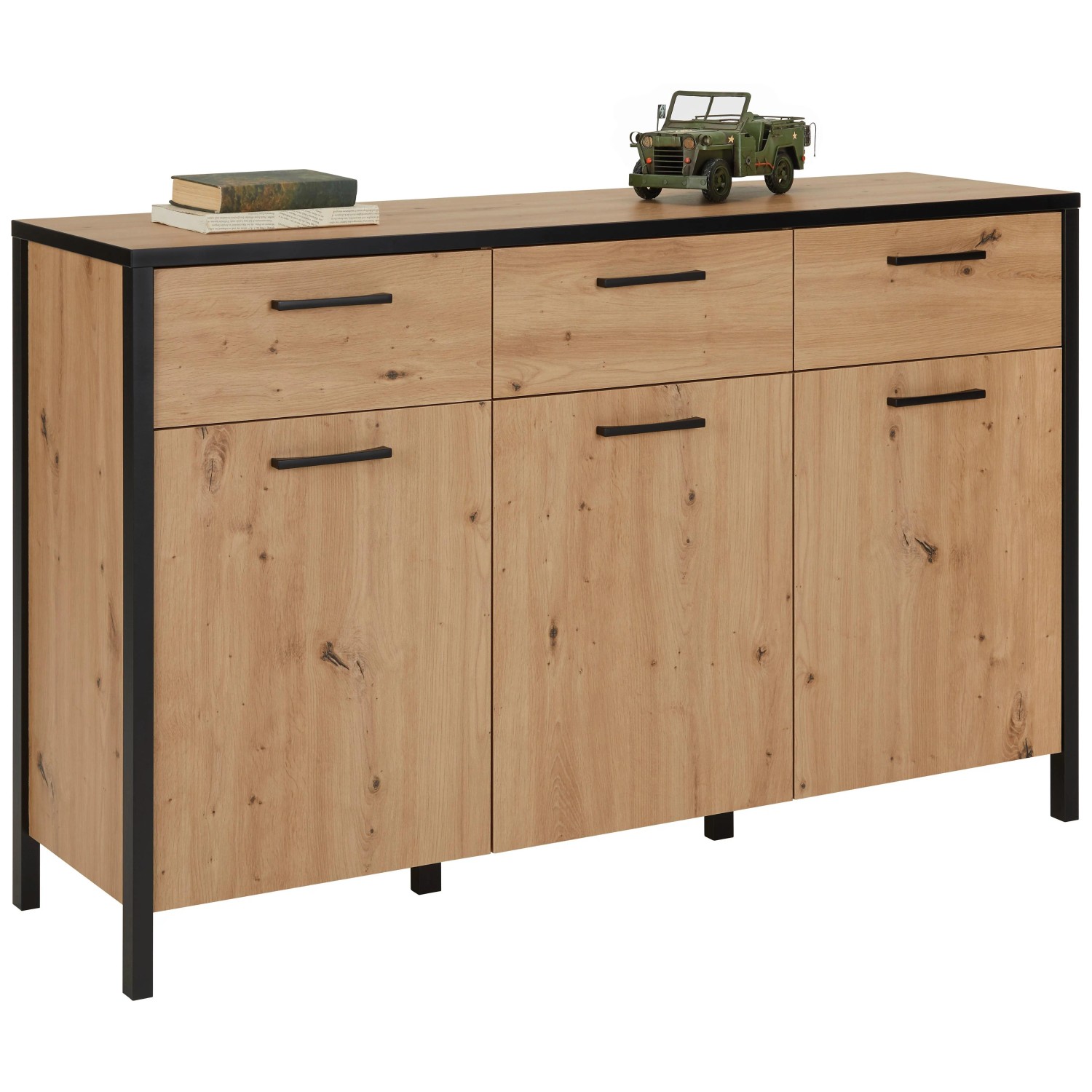 Mömax Sideboard Kirikus Schwarz/Eichefarben