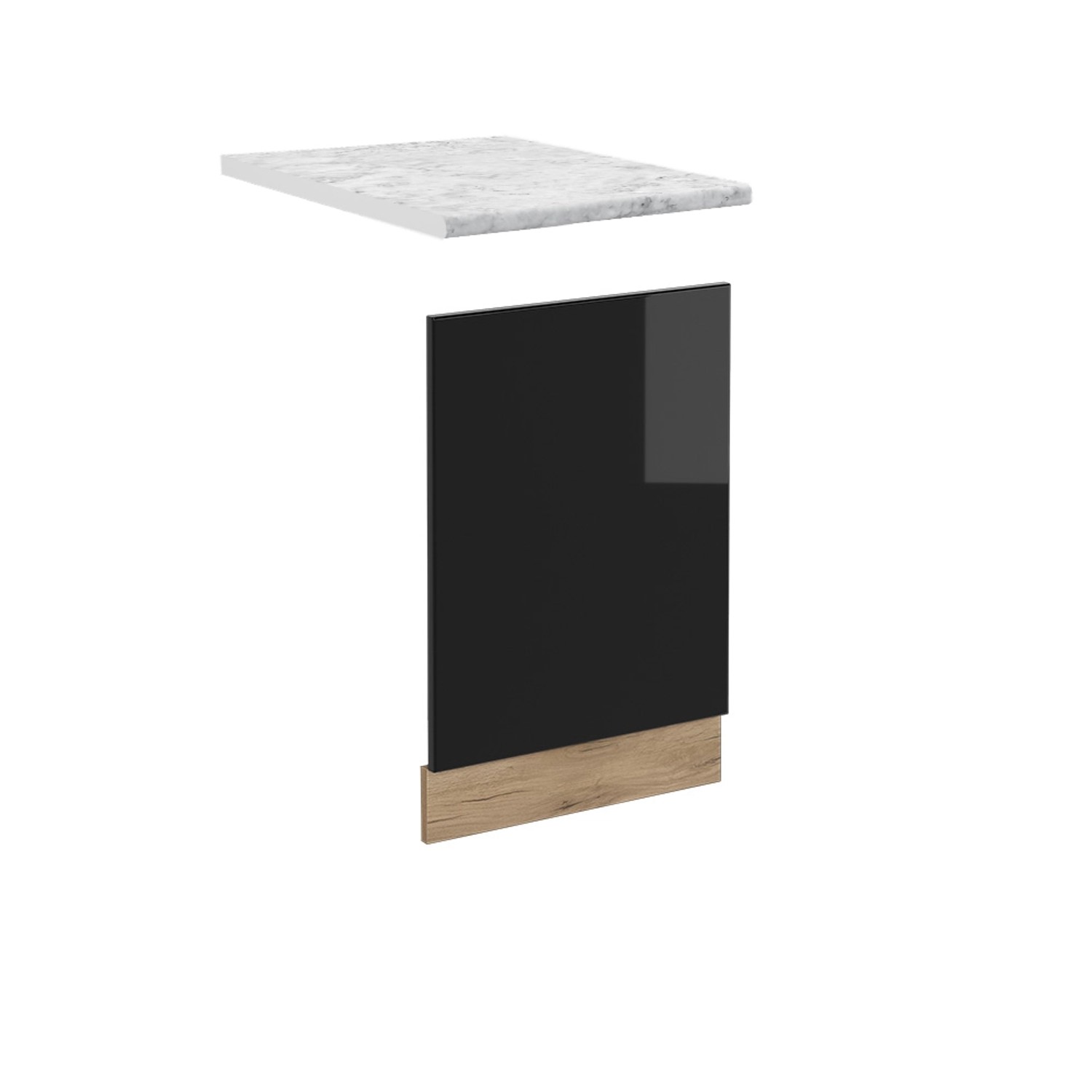 Vicco Frontblende R-Line Geschirrspüler Fronttür Schwarz Hochglanz/Goldkraf günstig online kaufen