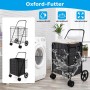 Costway Einkaufstrolley Klappbar mit Abnehmbarer Oxford-Tasche & 2 Körben_4