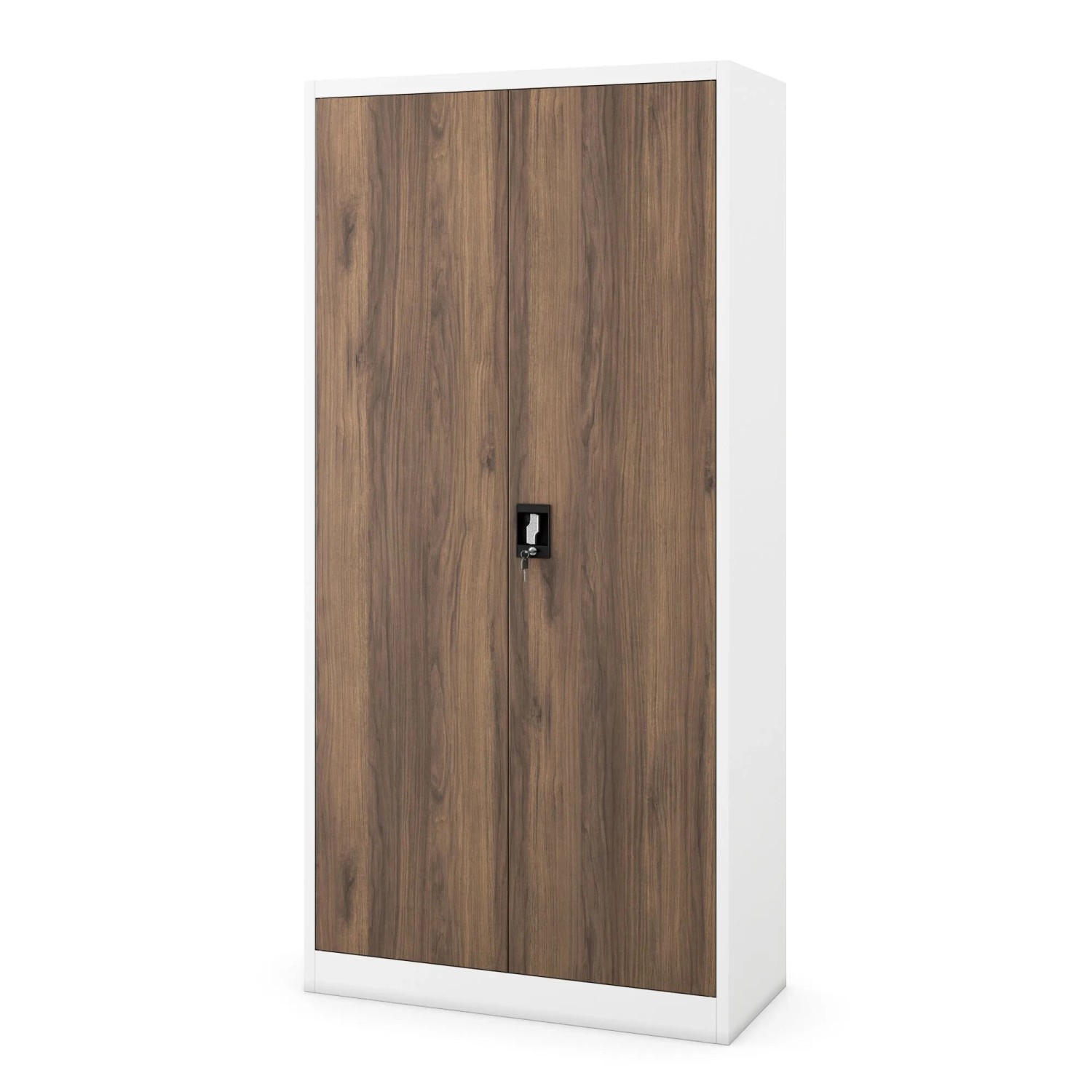 JAN NOWAK Büroaktenschrank JAN 185 x 90 x 40 cm Eco Design Weiß Nussbaum